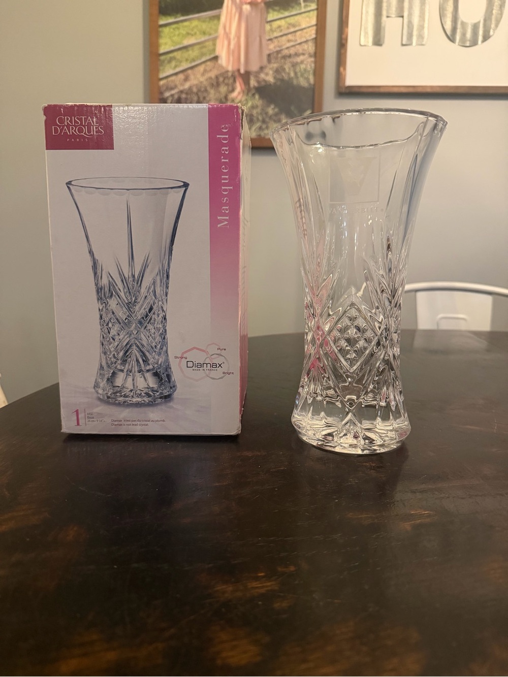 Clear Crystal Masquerade Vase